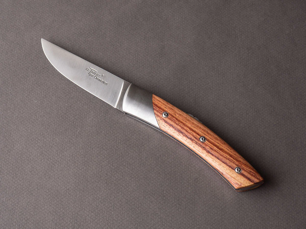Coutellerie Chambriard - Le Thiers "Trappeur" - Folding Knife -Tulip Wood Handle - Button Lock - Image 3