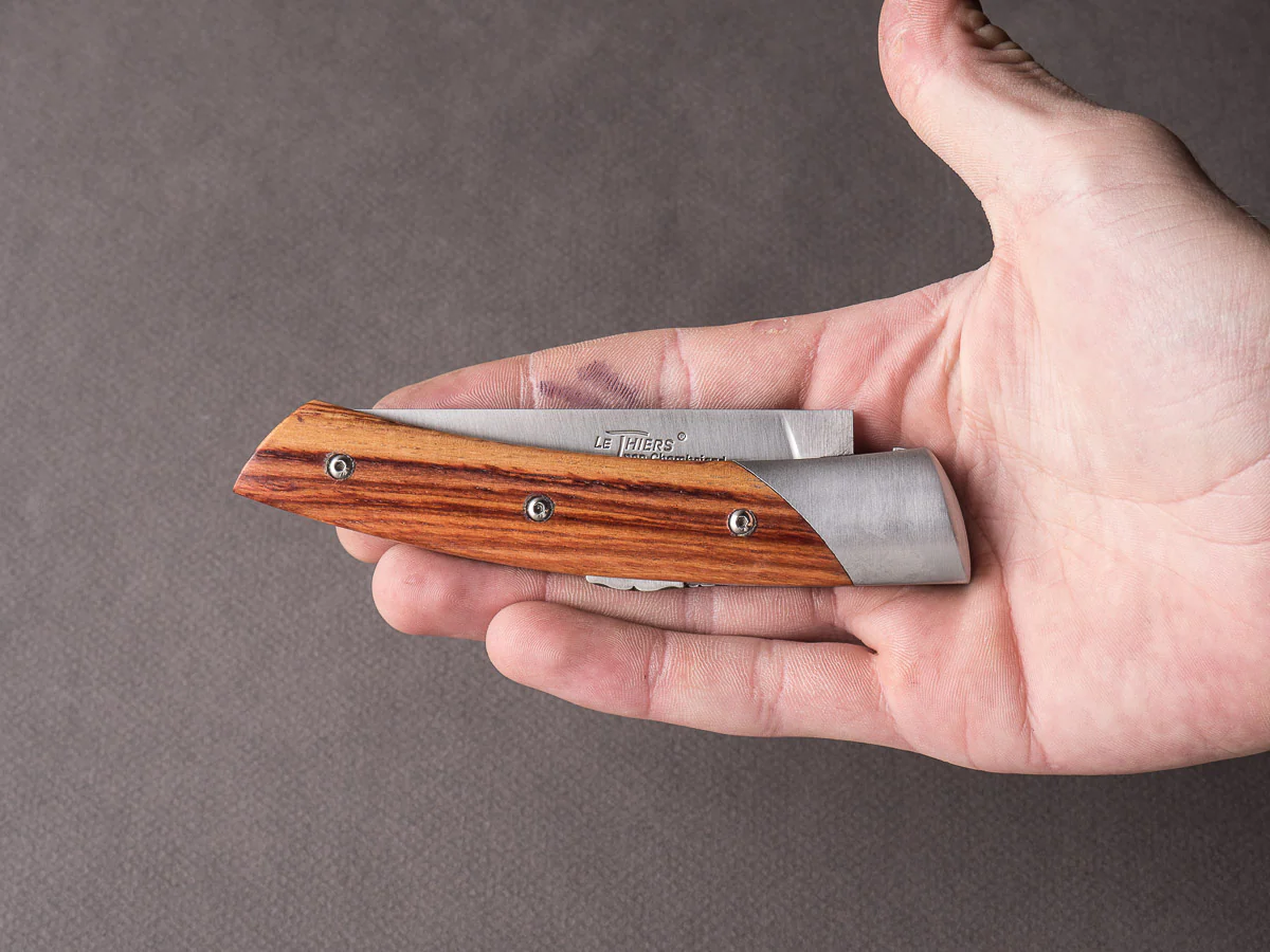 Coutellerie Chambriard - Le Thiers "Trappeur" - Folding Knife -Tulip Wood Handle - Button Lock - Image 9