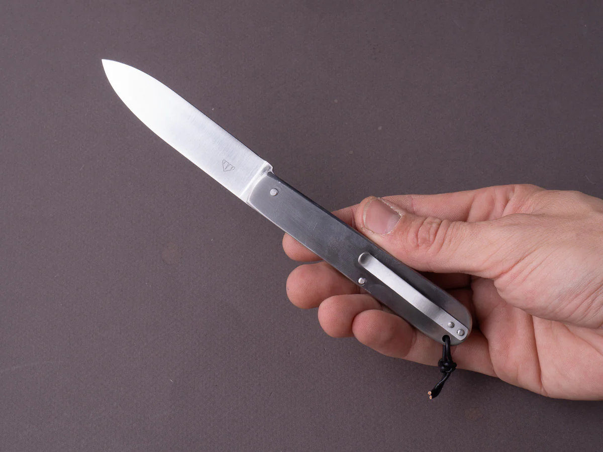 Coutellerie Maria - Folding Knife - Canif - 14C28N -  85mm - Satin Handle - Pocket Clip - Image 6