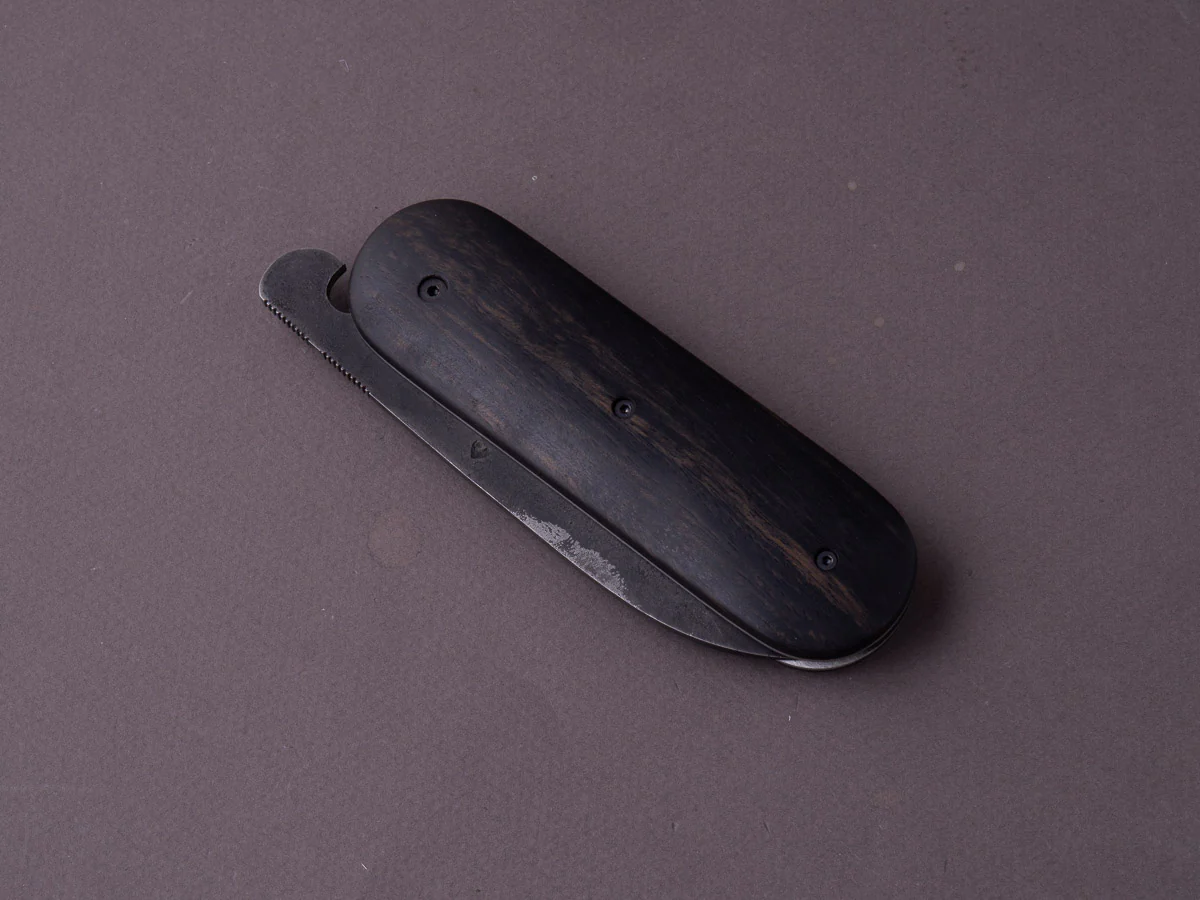 Coutellerie Maria - Folding Knife - BigDog - XC75 - Forced Patina - 80mm - Ebony Handle - Image 2