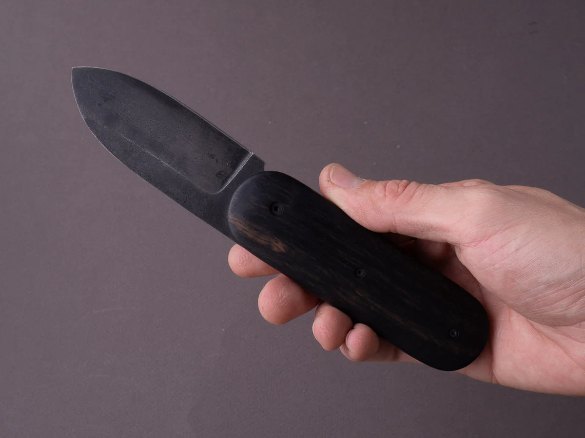 Coutellerie Maria - Folding Knife - BigDog - XC75 - Forced Patina - 80mm - Ebony Handle - Image 6