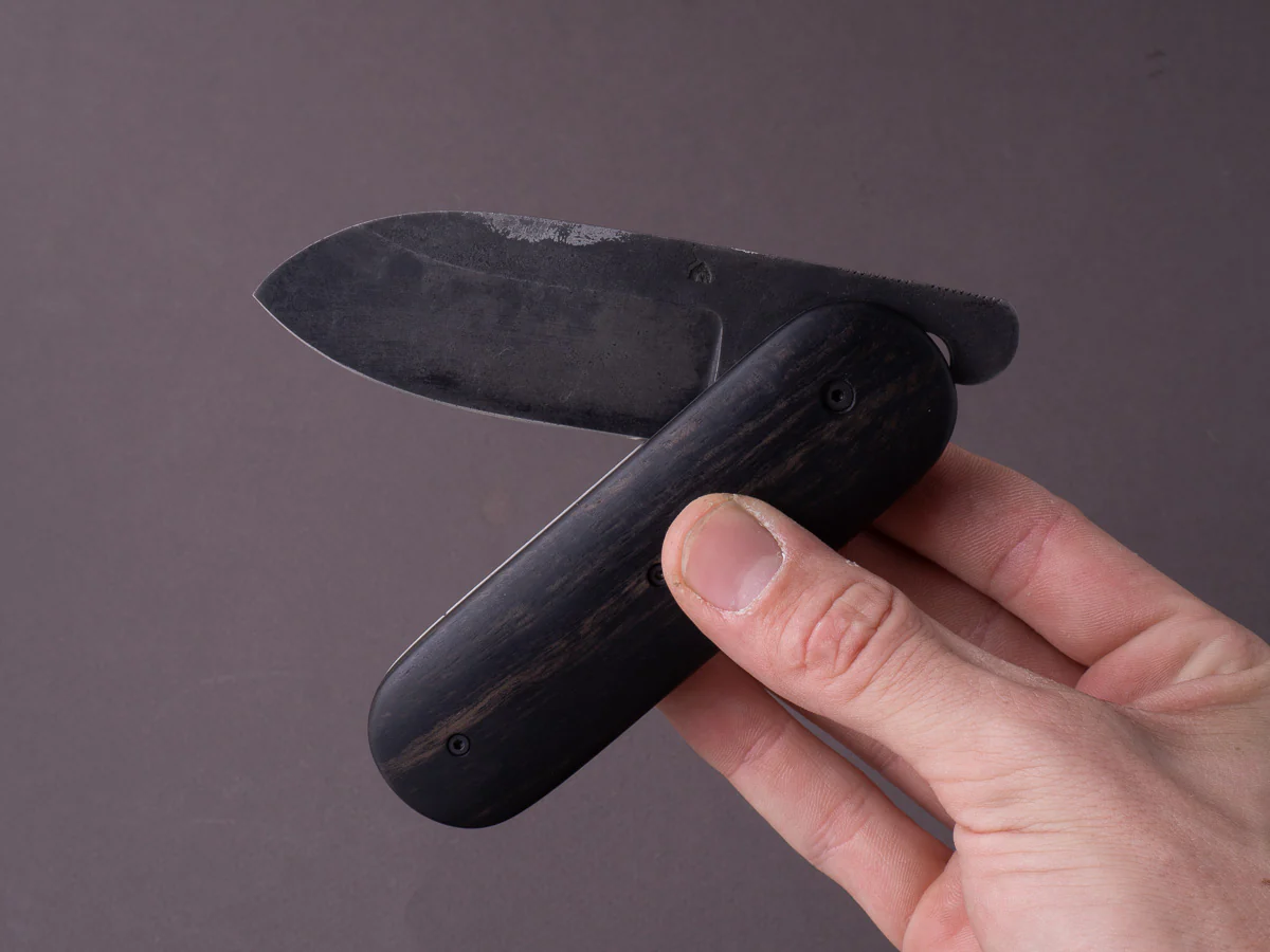 Coutellerie Maria - Folding Knife - BigDog - XC75 - Forced Patina - 80mm - Ebony Handle - Image 8