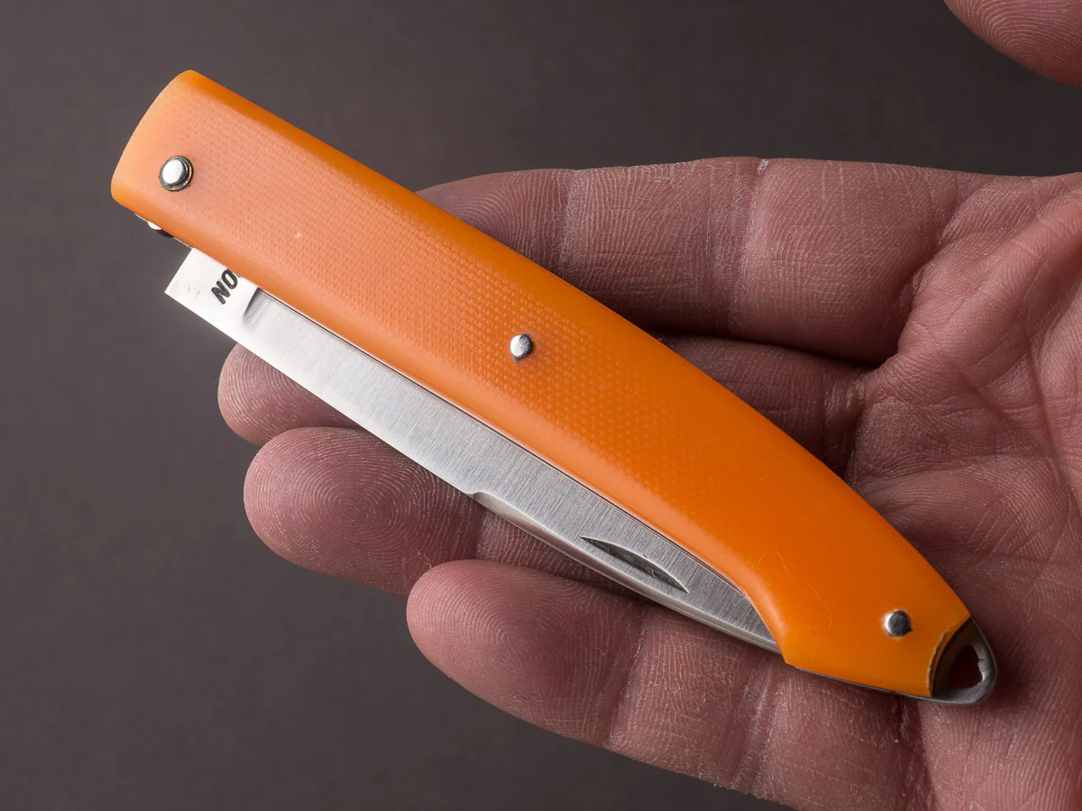 D. Ponson - FOLDING - Le Chignore  - Slip Joint - 19C27 - 80mm - Orange G10 - Image 6