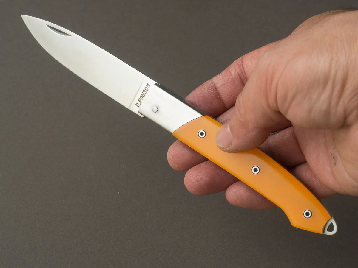 D. Ponson - Bitorsd - Folding Knife - Orange G10 w/ Metal Bolster - Image 4