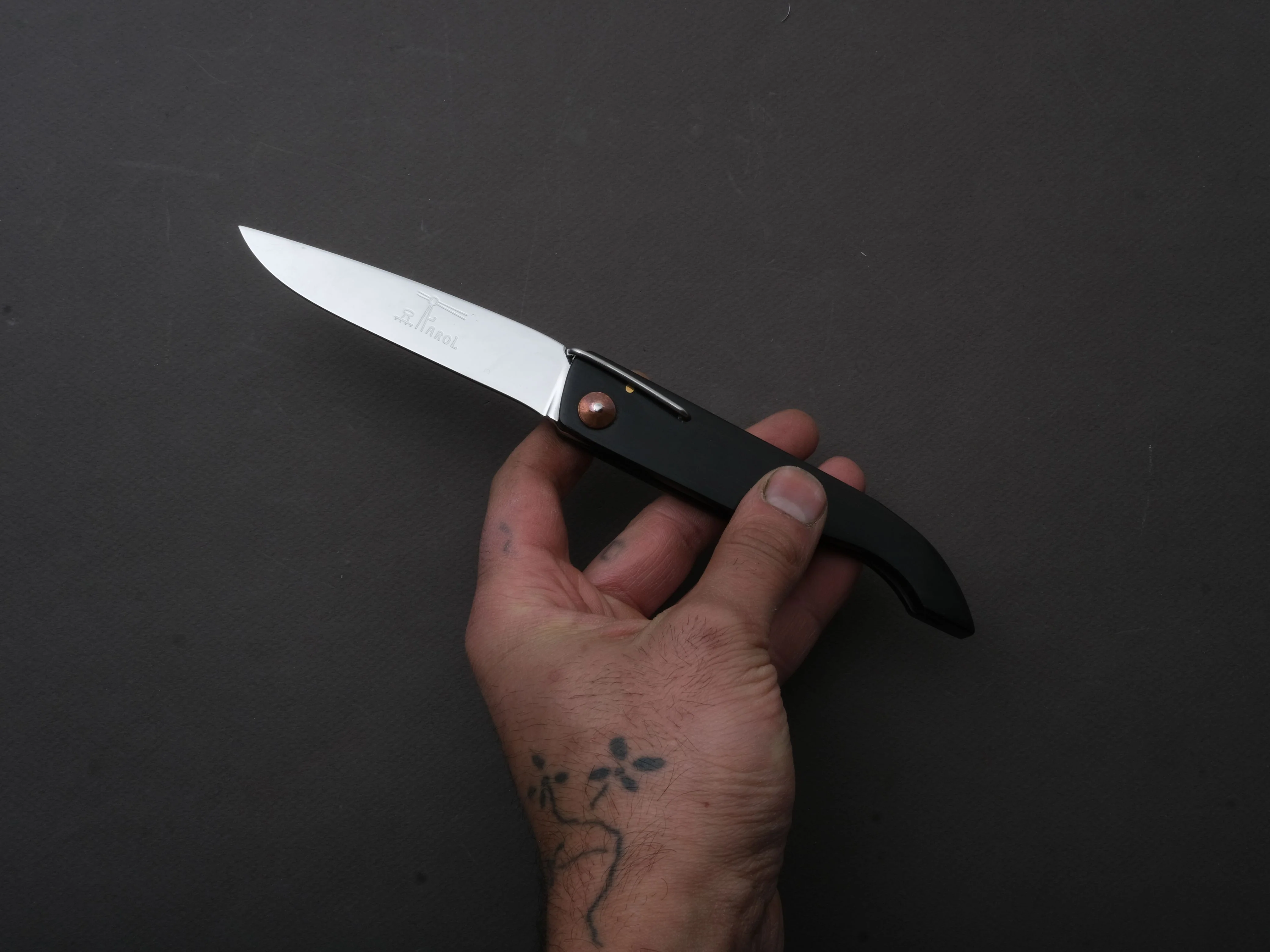 Farol - Folding Knife - Encan - 120mm - Ebony - Image 3