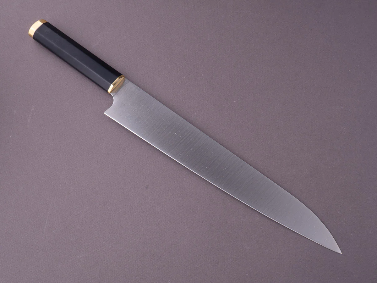 Florentine Kitchen Knives - Kedma - Stainless - Sujihiki - 270mm - Black Handle - Image 7