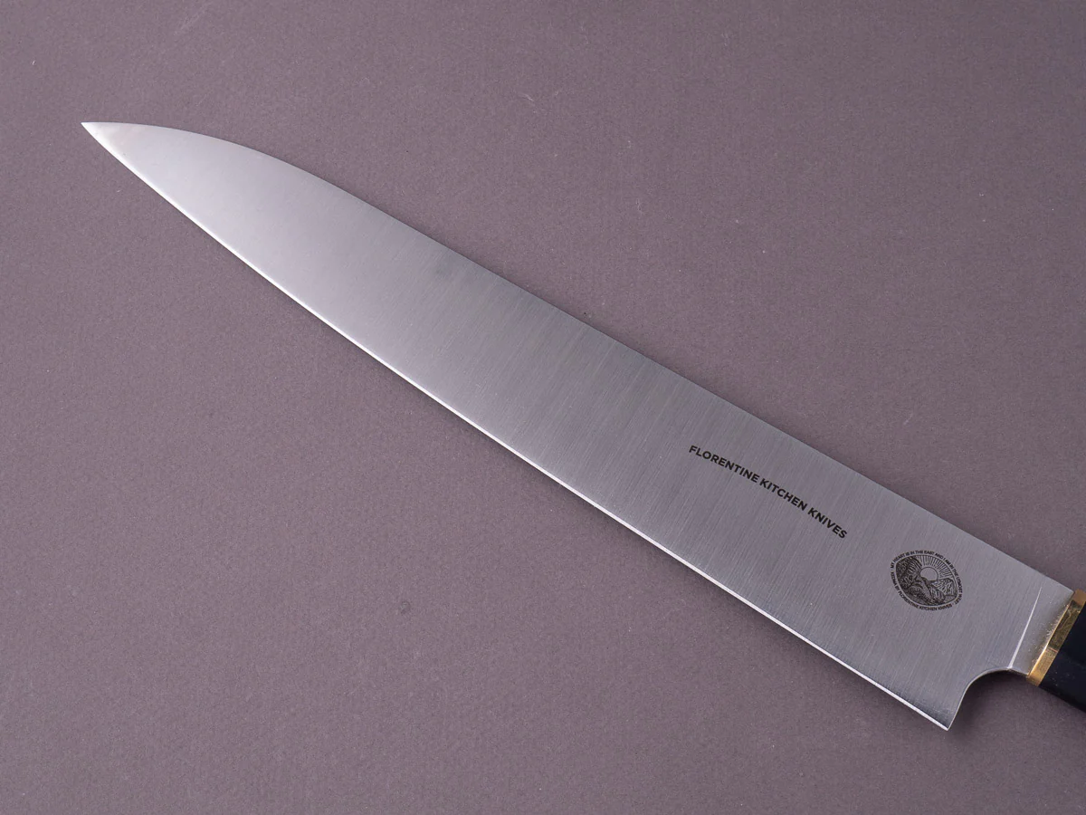 Florentine Kitchen Knives - Kedma - Stainless - Sujihiki - 270mm - Black Handle - Image 8