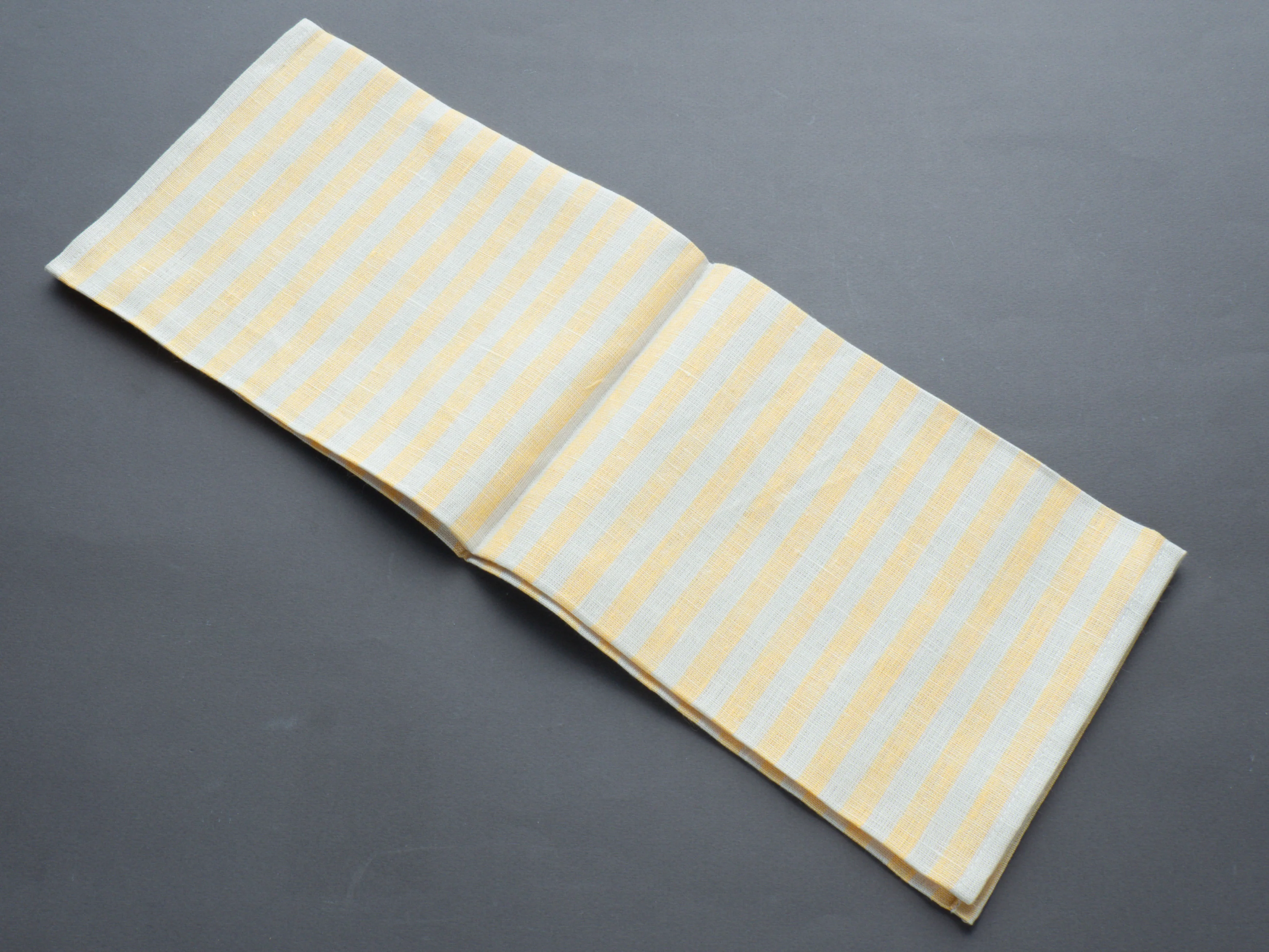 Fog Linen - Linen Kitchen Cloth - "Henry" Yellow + Tan Stripe - Image 2