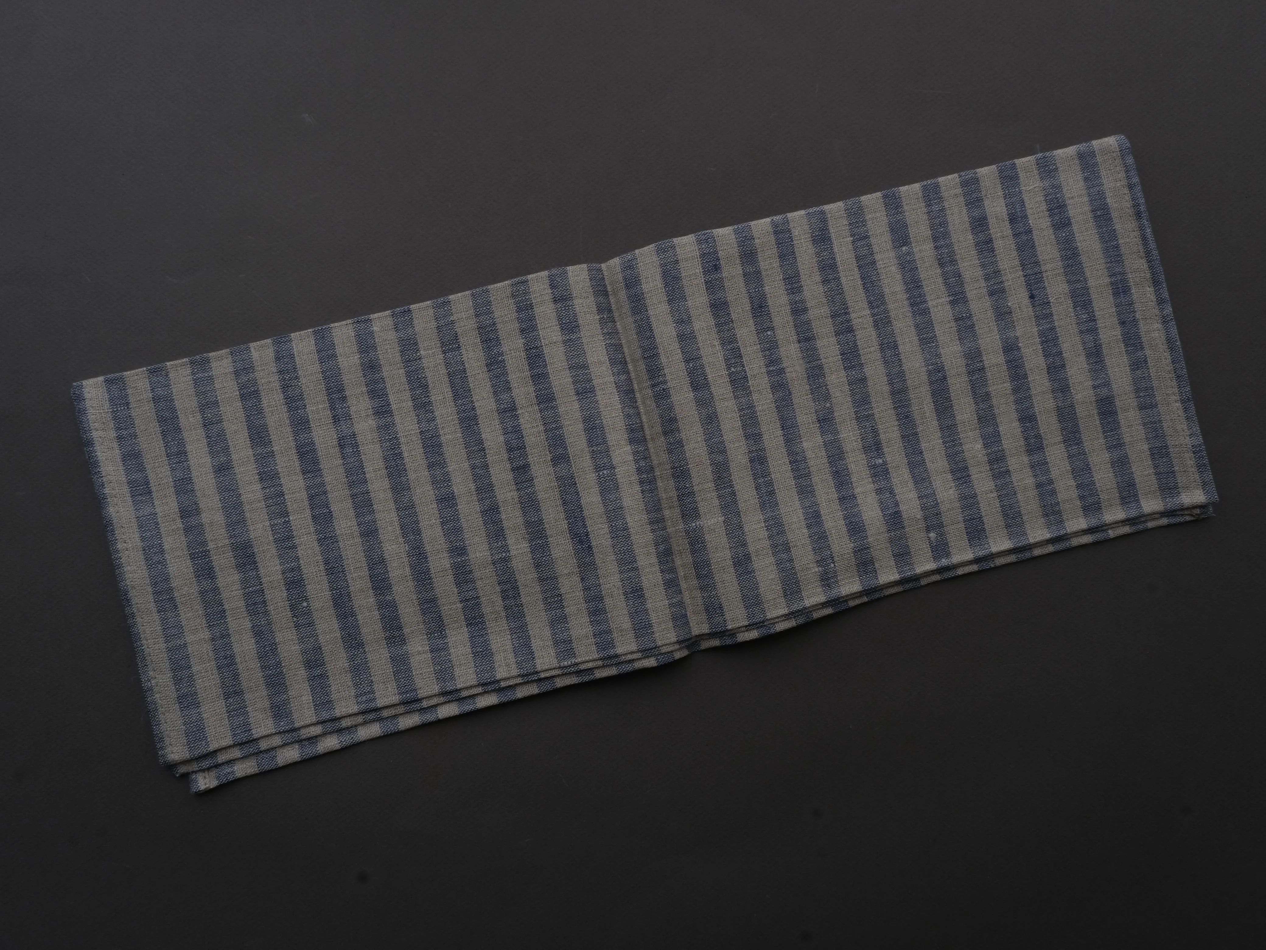 Fog Linen - Linen Kitchen Cloth - "Jack" Blue and Natural Stripe - Image 2