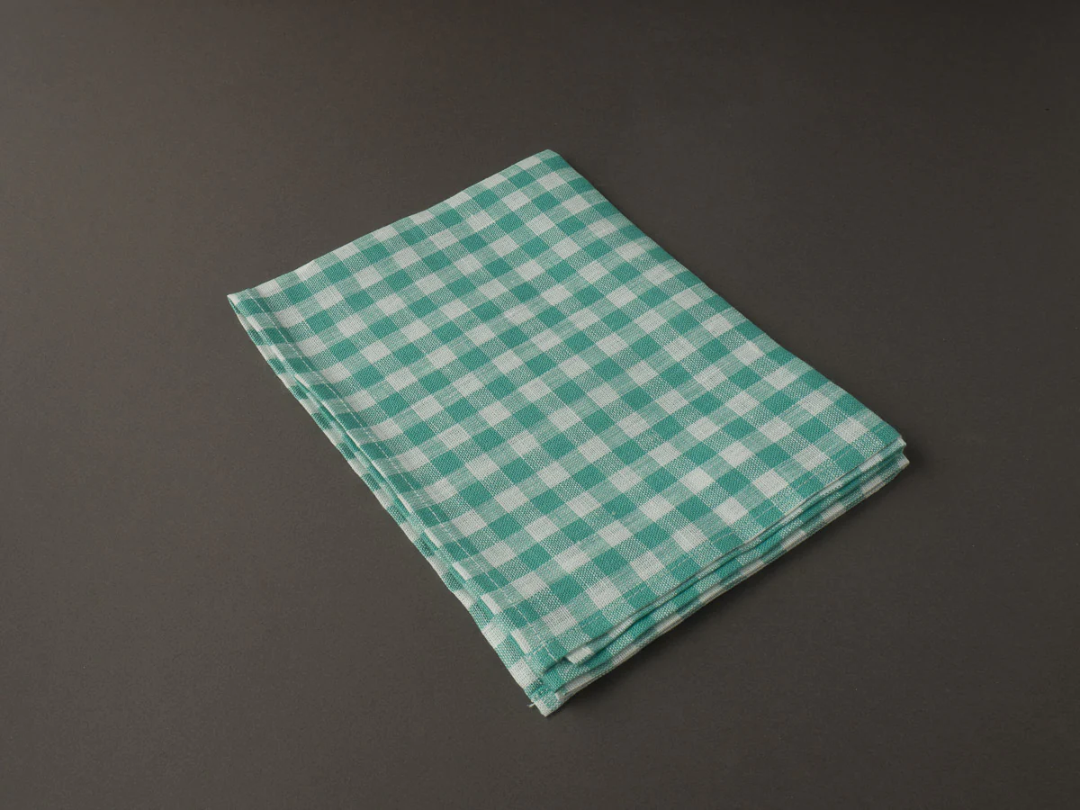 Fog Linen - Linen Kitchen Cloth - "Jules" Geen and White Check