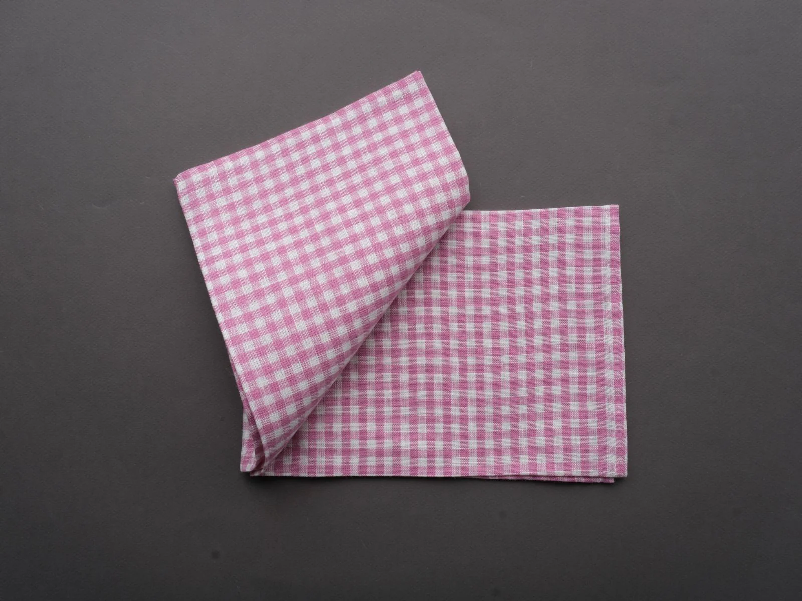 Fog Linen - Linen Kitchen Cloth - "Robin" Pink + White Check - Image 3