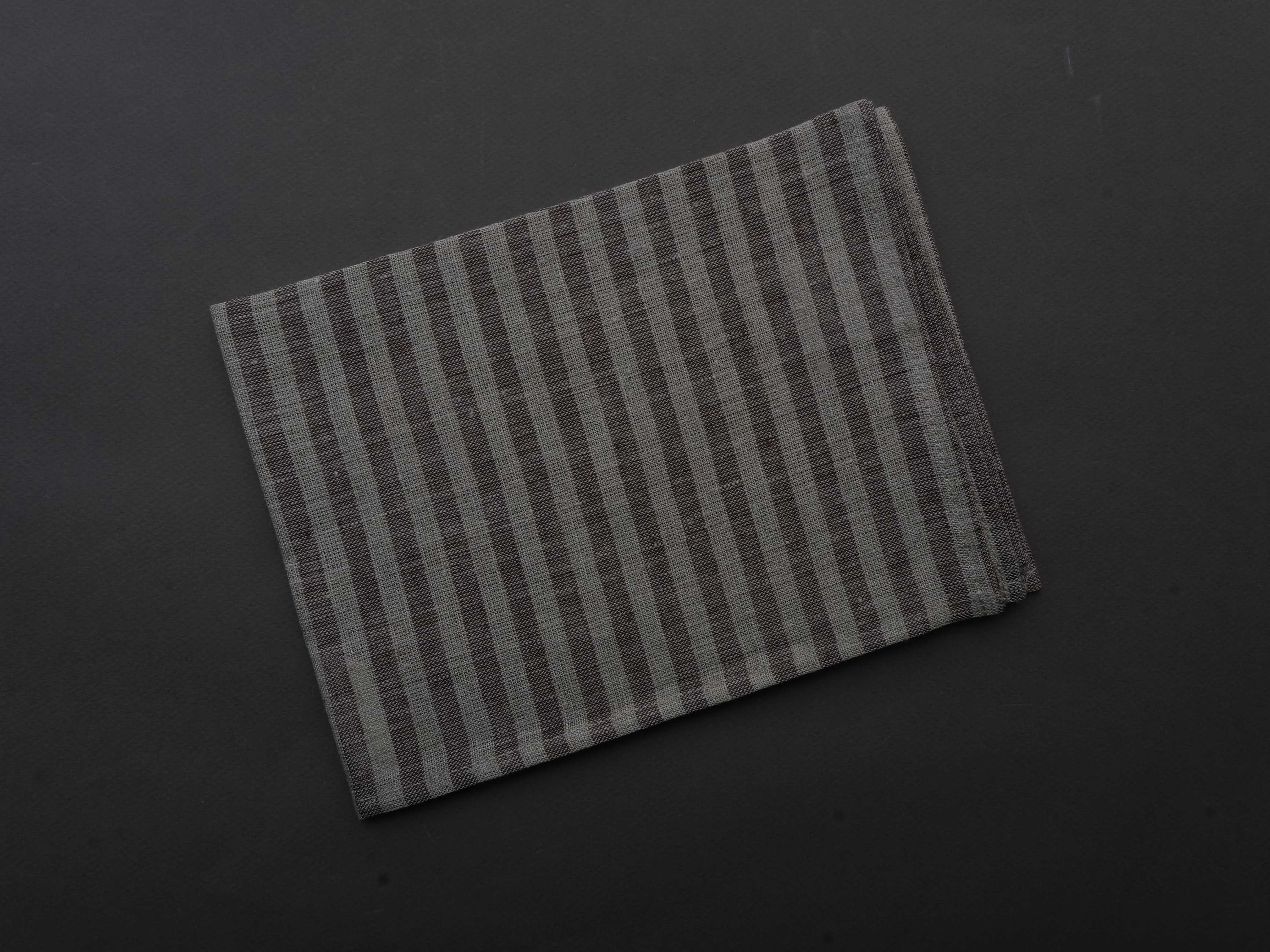 Fog Linen - Linen Kitchen Cloth - "Roman" Brown and Natural Stripe