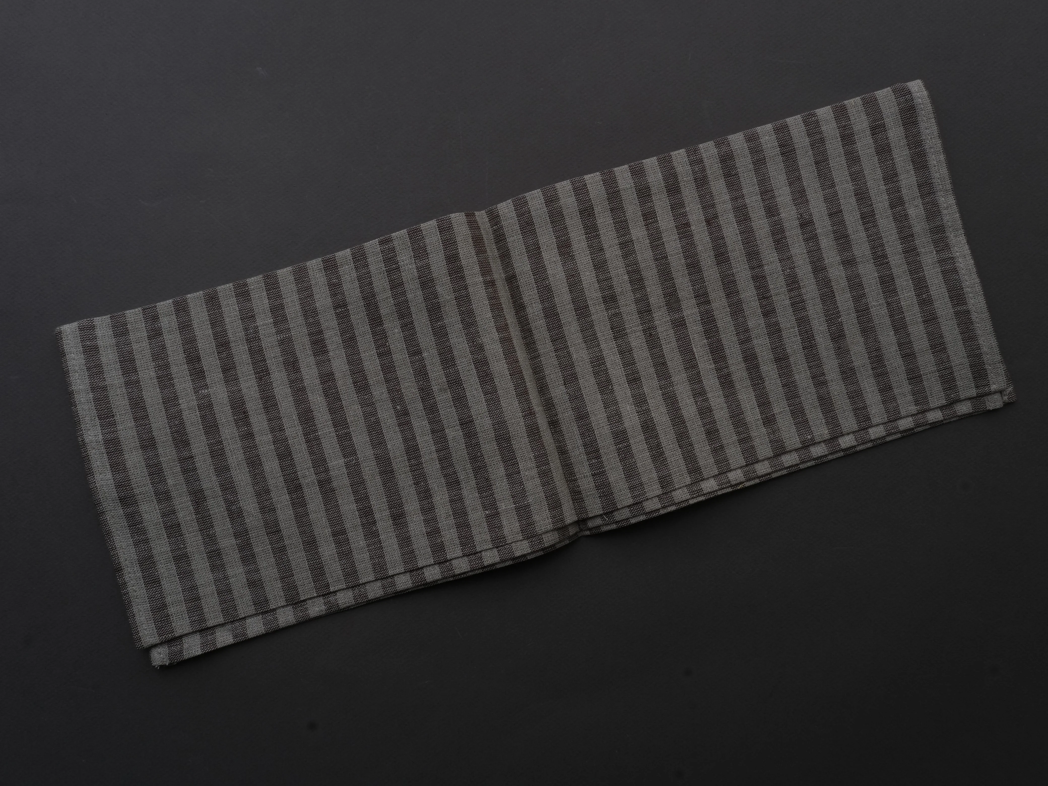 Fog Linen - Linen Kitchen Cloth - "Roman" Brown and Natural Stripe - Image 2