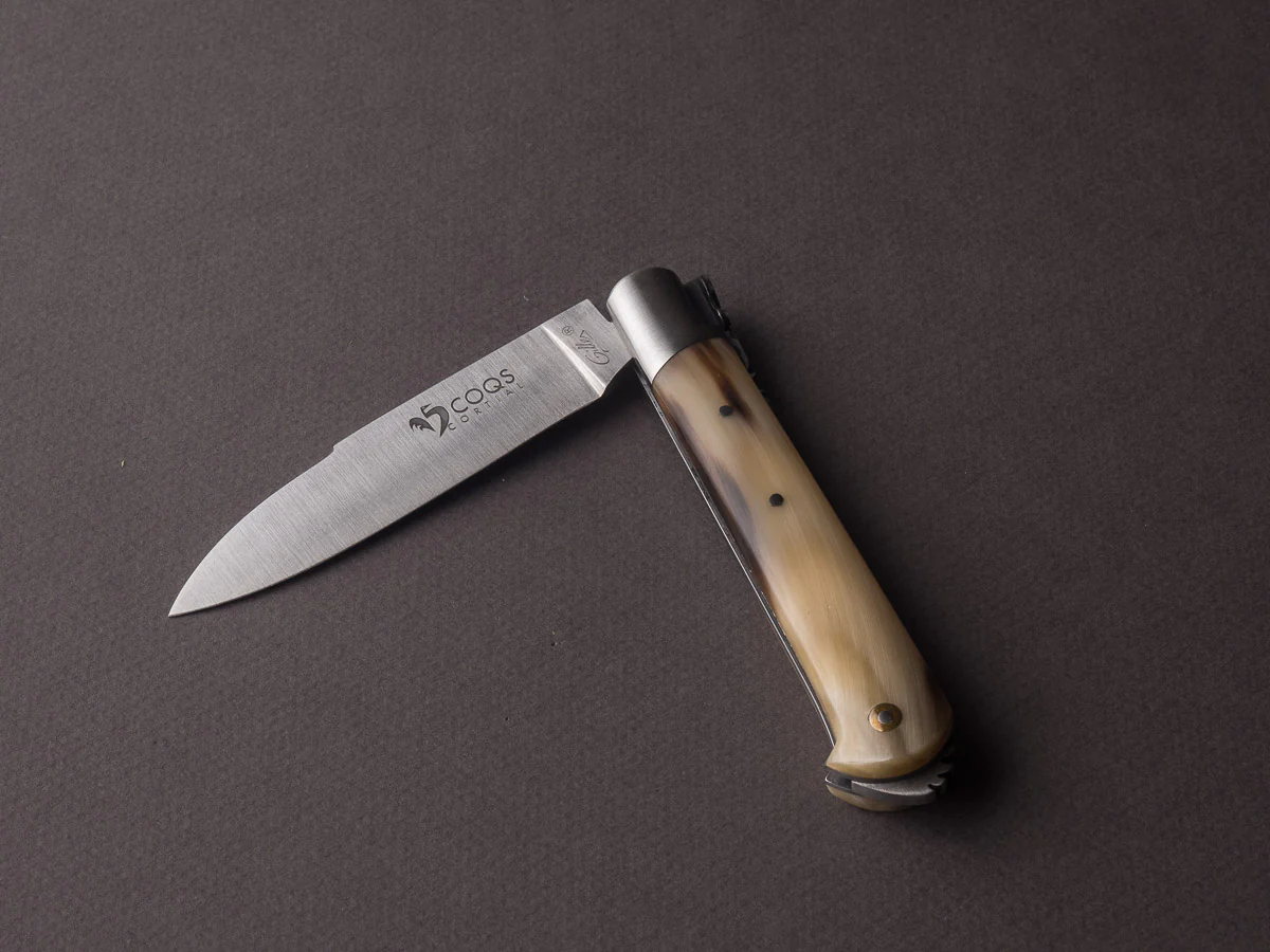 Fontenille-Pataud - 5 Coqs - 80mm Folding - Lever Lock - Blonde Horn Handle