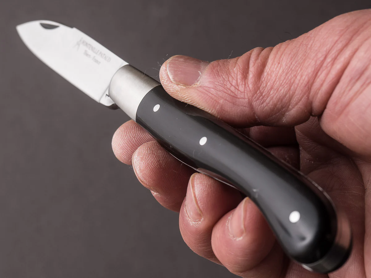 Fontenille-Pataud - Aurillac Shepard's - 110mm Folding Knife - Spring System - Black Cow Horn Handle - Image 6