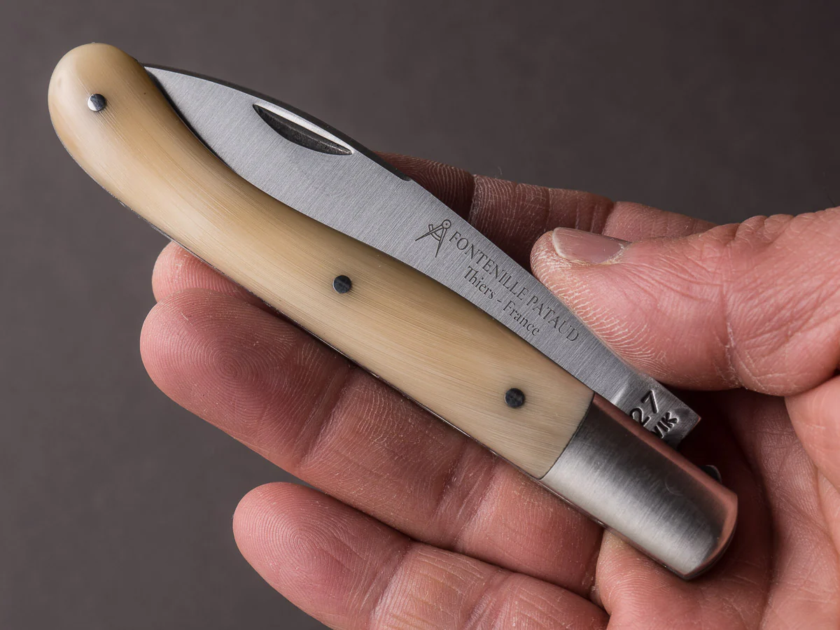 Fontenille-Pataud - Aurillac Shepard's - 110mm Folding Knife - Spring System - Blonde Cow Horn Handle - Image 10