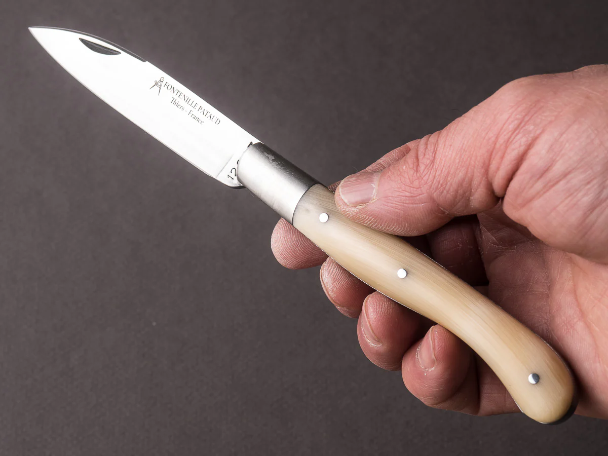 Fontenille-Pataud - Aurillac Shepard's - 110mm Folding Knife - Spring System - Blonde Cow Horn Handle - Image 3