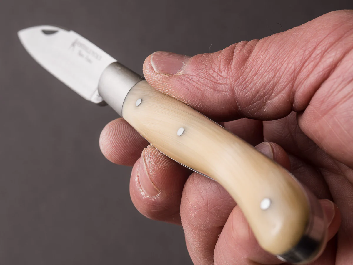 Fontenille-Pataud - Aurillac Shepard's - 110mm Folding Knife - Spring System - Blonde Cow Horn Handle - Image 6