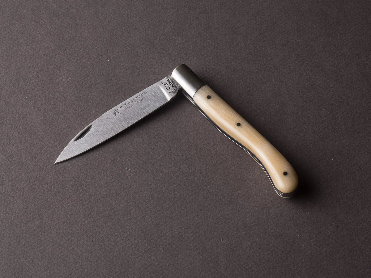Fontenille-Pataud - Aurillac Shepard's - 110mm Folding Knife - Spring System - Blonde Cow Horn Handle - Image 9