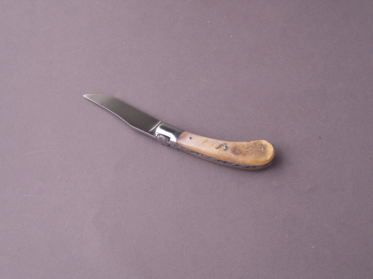 Fontenille-Pataud - Folding Knife - Capuchadou - Slip Joint - 14C28N - 75mm - Ram Horn - Mirror Polished - Image 6