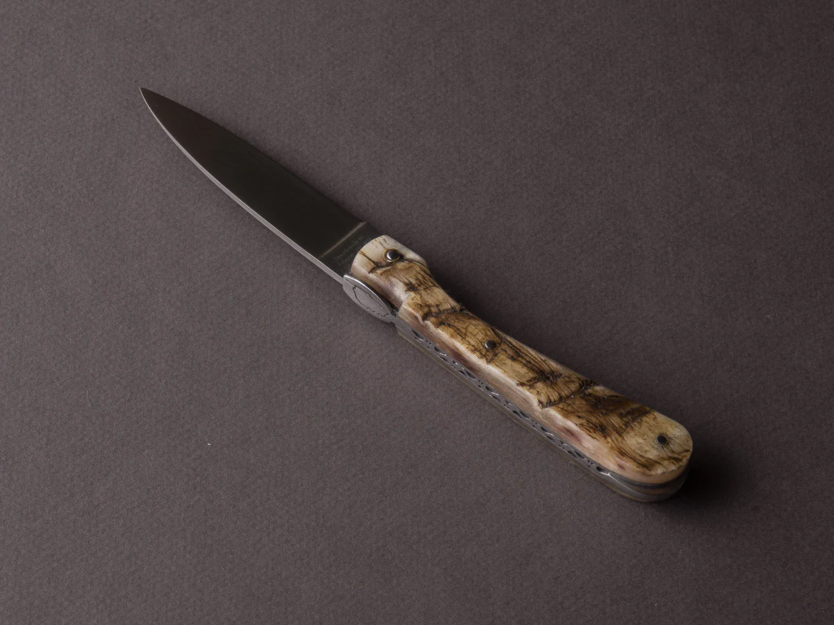 Fontenille-Pataud - Corsican Pialincu - 110mm Folding - Spring System -Full Ram Horn Handle - Image 2