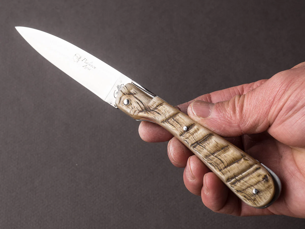 Fontenille-Pataud - Corsican Pialincu - 110mm Folding - Spring System -Full Ram Horn Handle - Image 3