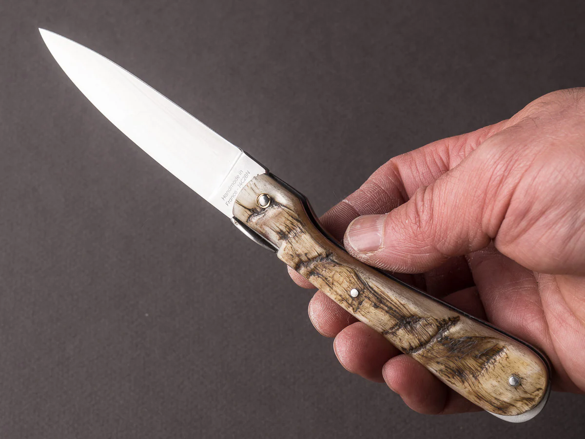 Fontenille-Pataud - Corsican Pialincu - 110mm Folding - Spring System -Full Ram Horn Handle - Image 4