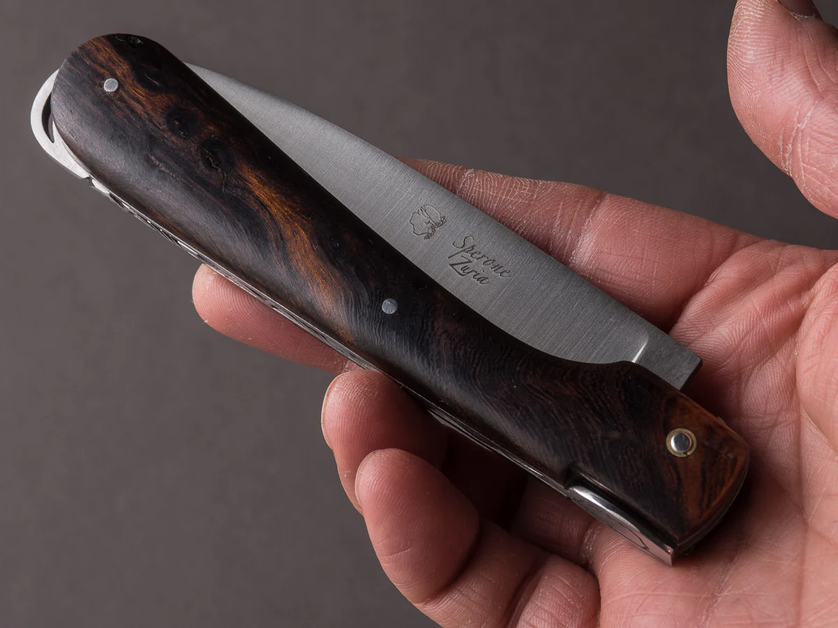 Fontenille-Pataud - Corsican Sperone - 120mm Folding - Lever Lock - Full Ironwood Handle - Image 10
