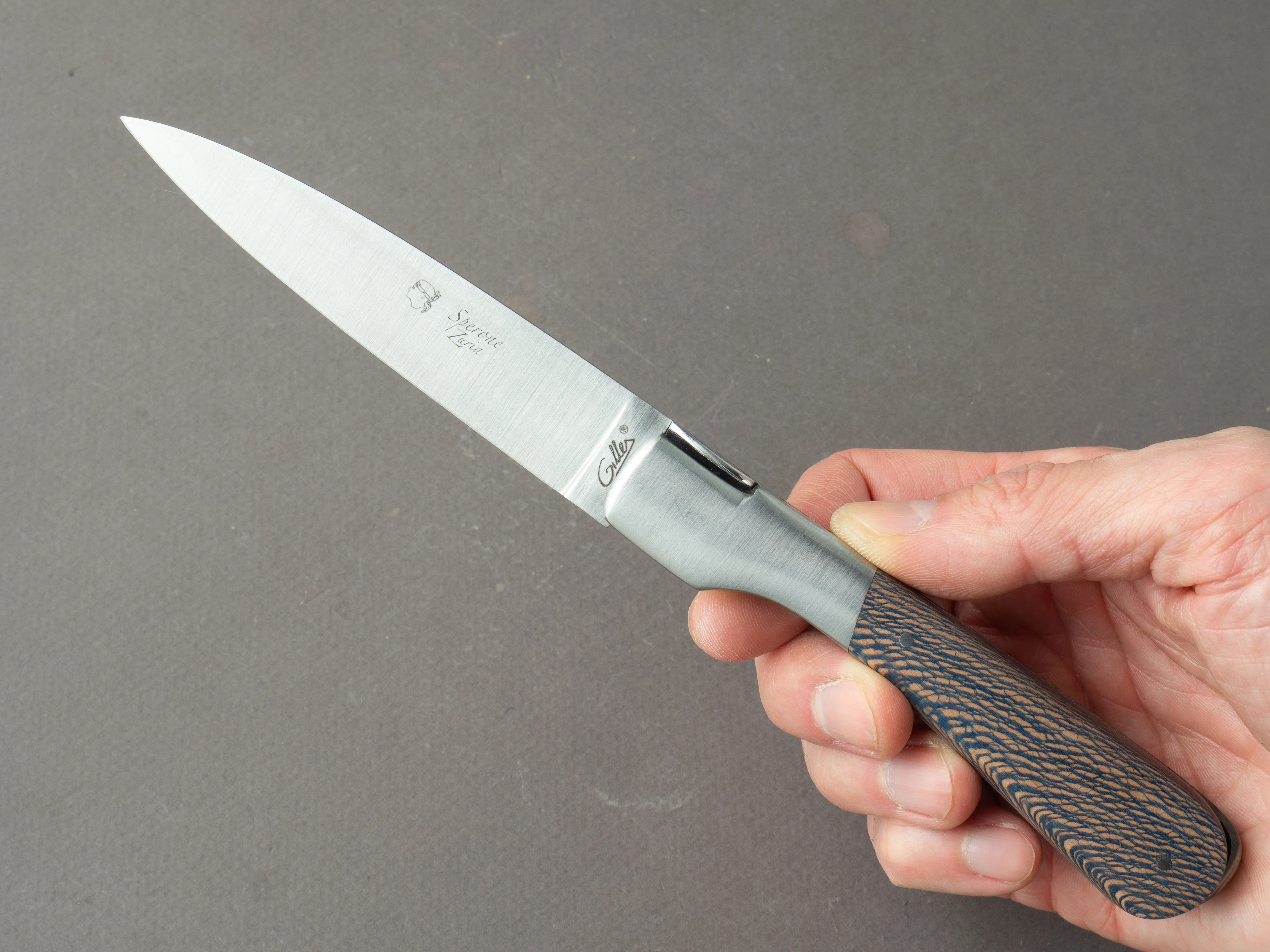 Fontenille-Pataud - Corsican Sperone - 120mm Folding - Lever Lock - Stabilized Blue Palm - Image 3