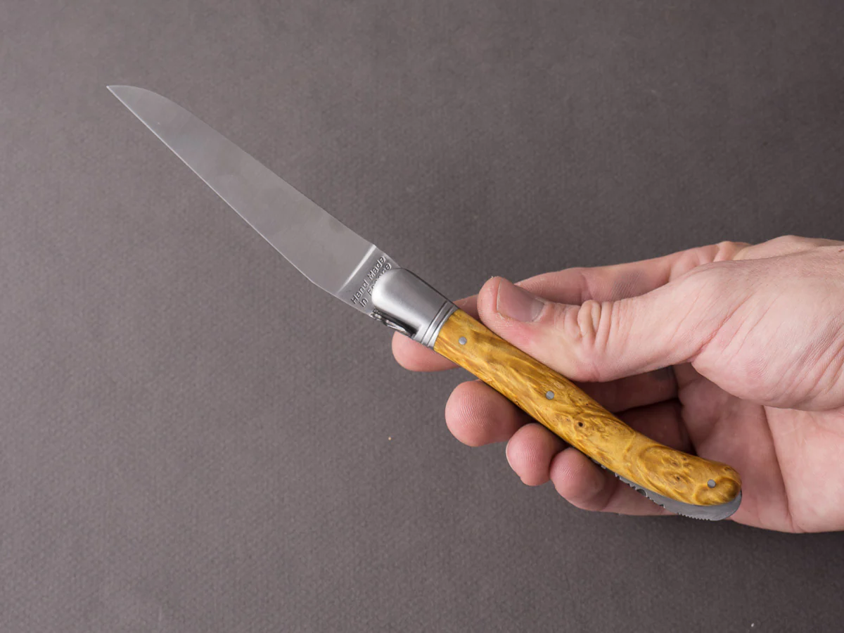 Fontenille-Pataud - Folding Knife - Laguiole Nature - Golden Maple Burl - Lock Back - 120mm - Image 4
