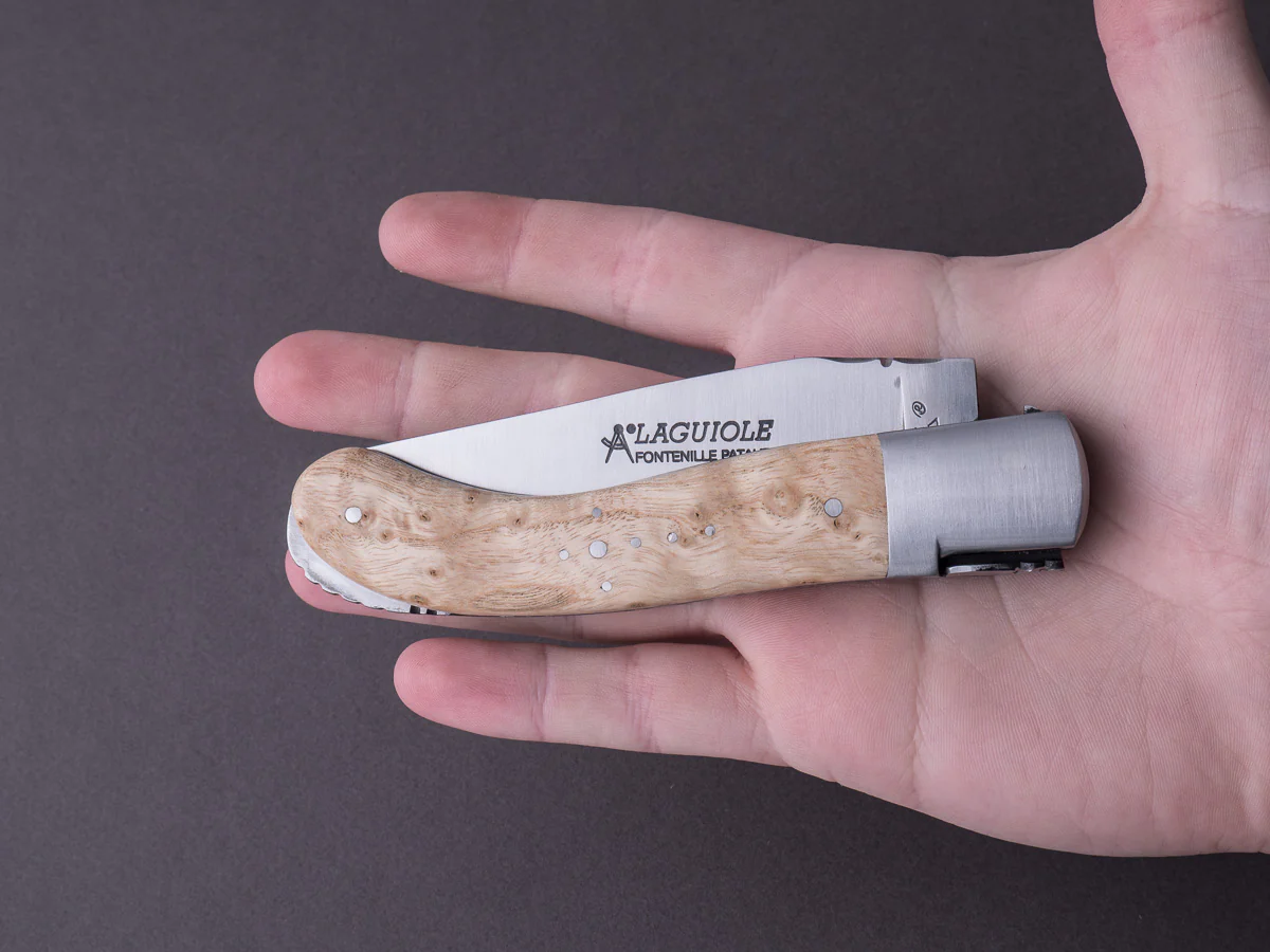 Fontenille-Pataud - Folding Knife - Laguiole Sport - Ash Burl - Lock Back - 130mm - Image 8