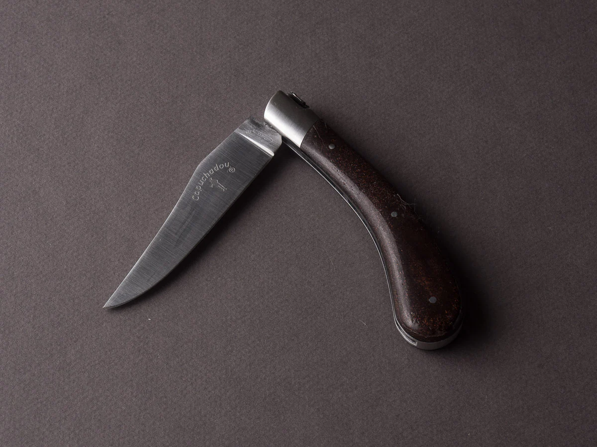 Fontenille-Pataud - Folding Knife - Le Capuchadou Guilloche - Spring Lock - 120mm - Leather Handle - Image 2