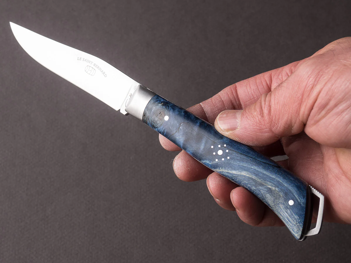 Fontenille-Pataud - Folding Knife - Le Saint Bernard - Blue Poplar Burl - Lock Back - 110mm - Image 3
