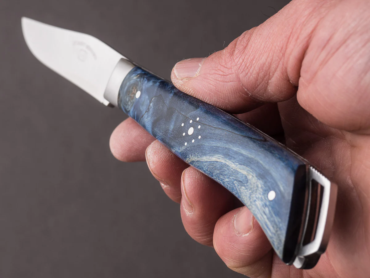 Fontenille-Pataud - Folding Knife - Le Saint Bernard - Blue Poplar Burl - Lock Back - 110mm - Image 5