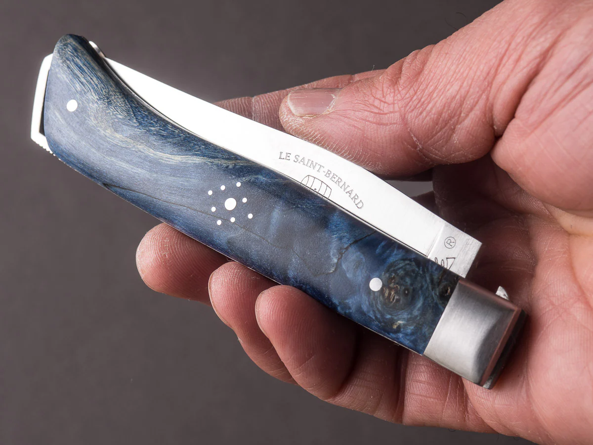 Fontenille-Pataud - Folding Knife - Le Saint Bernard - Blue Poplar Burl - Lock Back - 110mm - Image 9