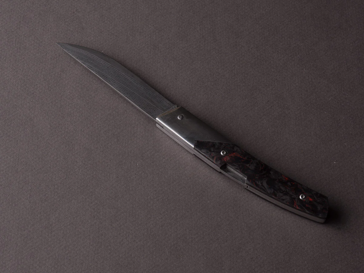 Fontenille-Pataud - Folding Knife - Le Thiers Advance - VG10 Damascus - "Dark Matter" Carbon Fiber Handle - Image 2