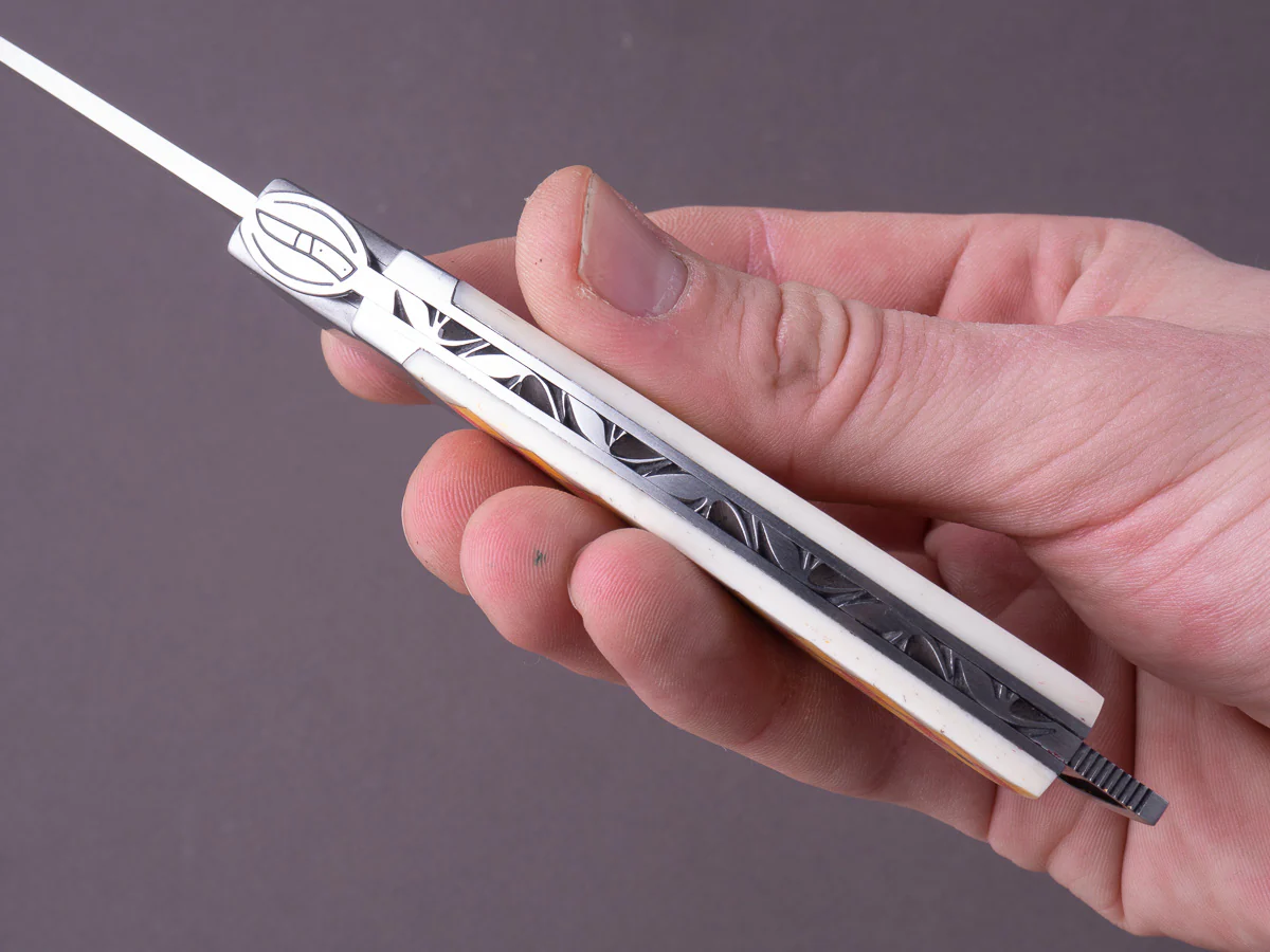 Fontenille-Pataud - Folding Knife - Le Thiers Gentleman 12cm - Scrimshaw - Lock Back - Image 10