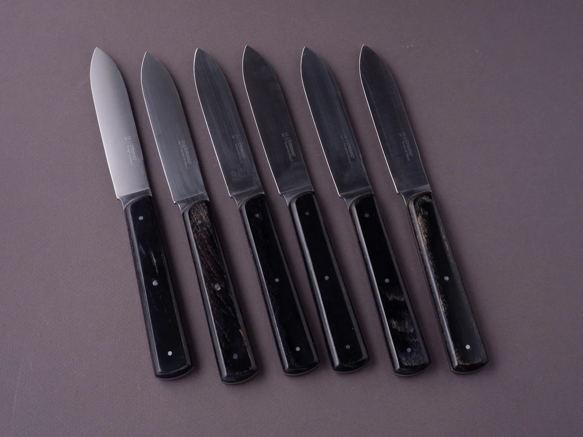 Fontenille Pataud - Steak/Table Knives - Normand - Ebony - Set of 6
