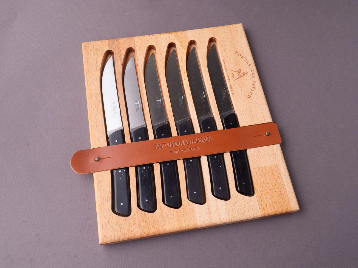 Fontenille-Pataud - Thiers - Steak Table Knives - Ebony Handle - Set of 6