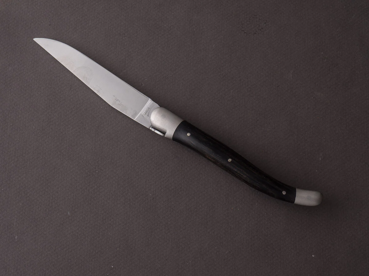 Forge De Laguiole - 12cm Folding Knife - Spring System - Ebony Handle and Satin Finish - Image 2