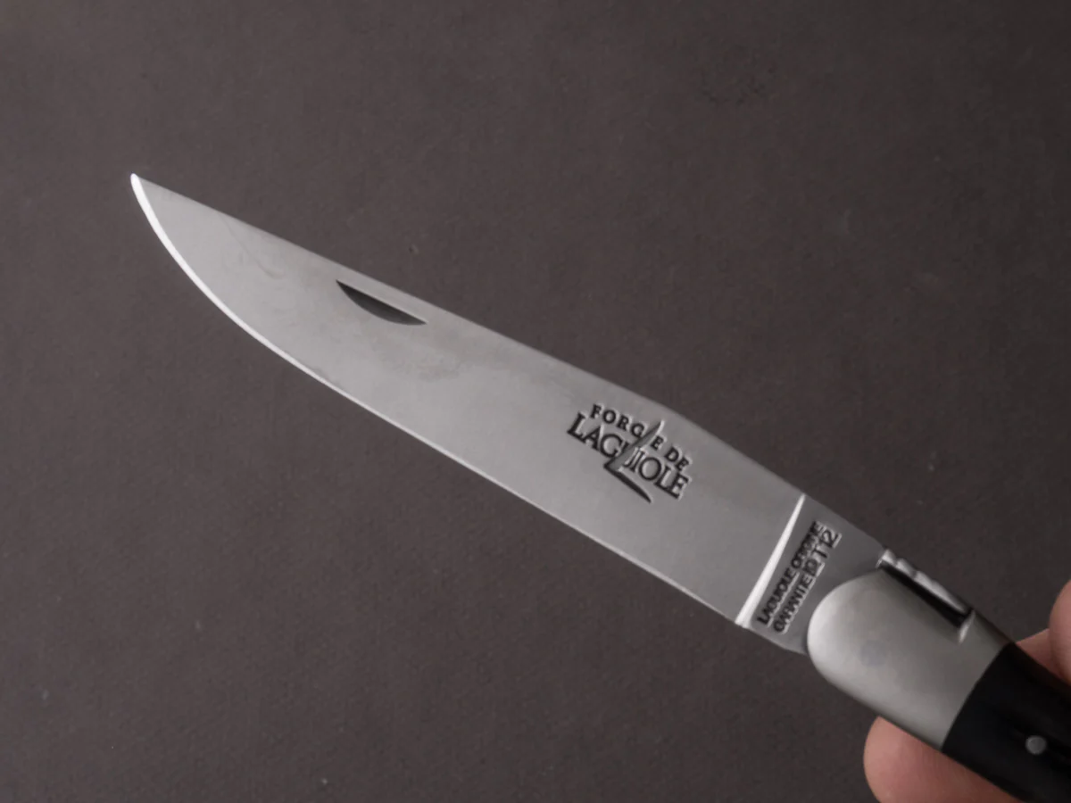 Forge De Laguiole - 12cm Folding Knife - Spring System - Ebony Handle and Satin Finish - Image 5