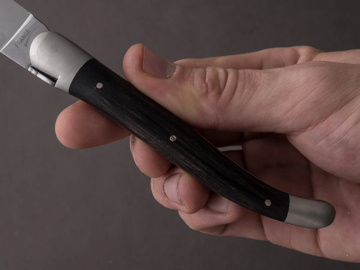 Forge De Laguiole - 12cm Folding Knife - Spring System - Ebony Handle and Satin Finish - Image 8