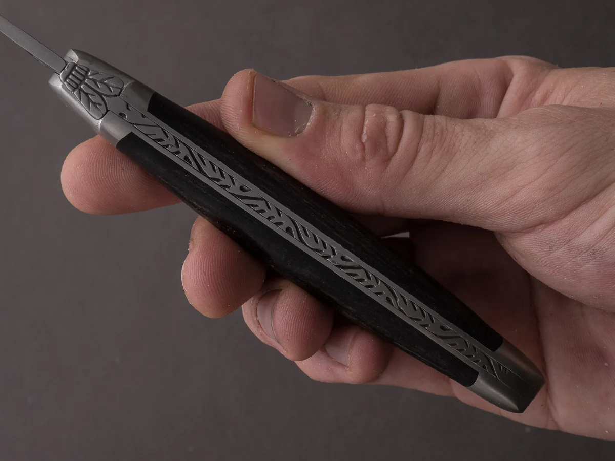 Forge De Laguiole - 12cm Folding Knife - Spring System - Ebony Handle and Satin Finish - Image 9
