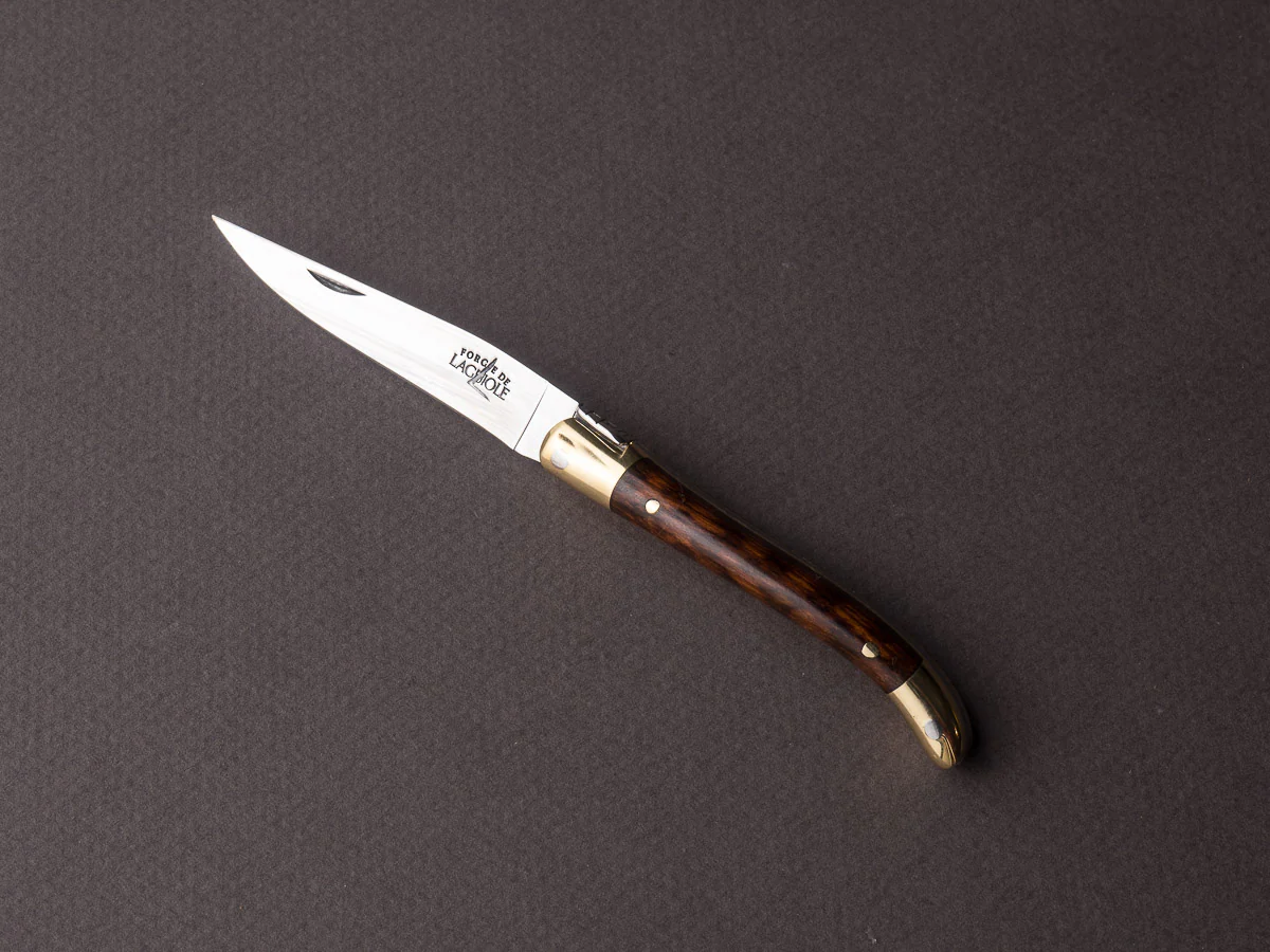 Forge de Laguiole - 70mm Folding Knife - Spring Lock - Snakewood & Brass Handle - Image 5