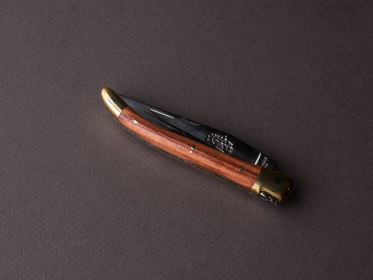 Forge de Laguiole - 90mm Folding Knife - Spring Lock - Rosewood & Brass Handle - Image 3