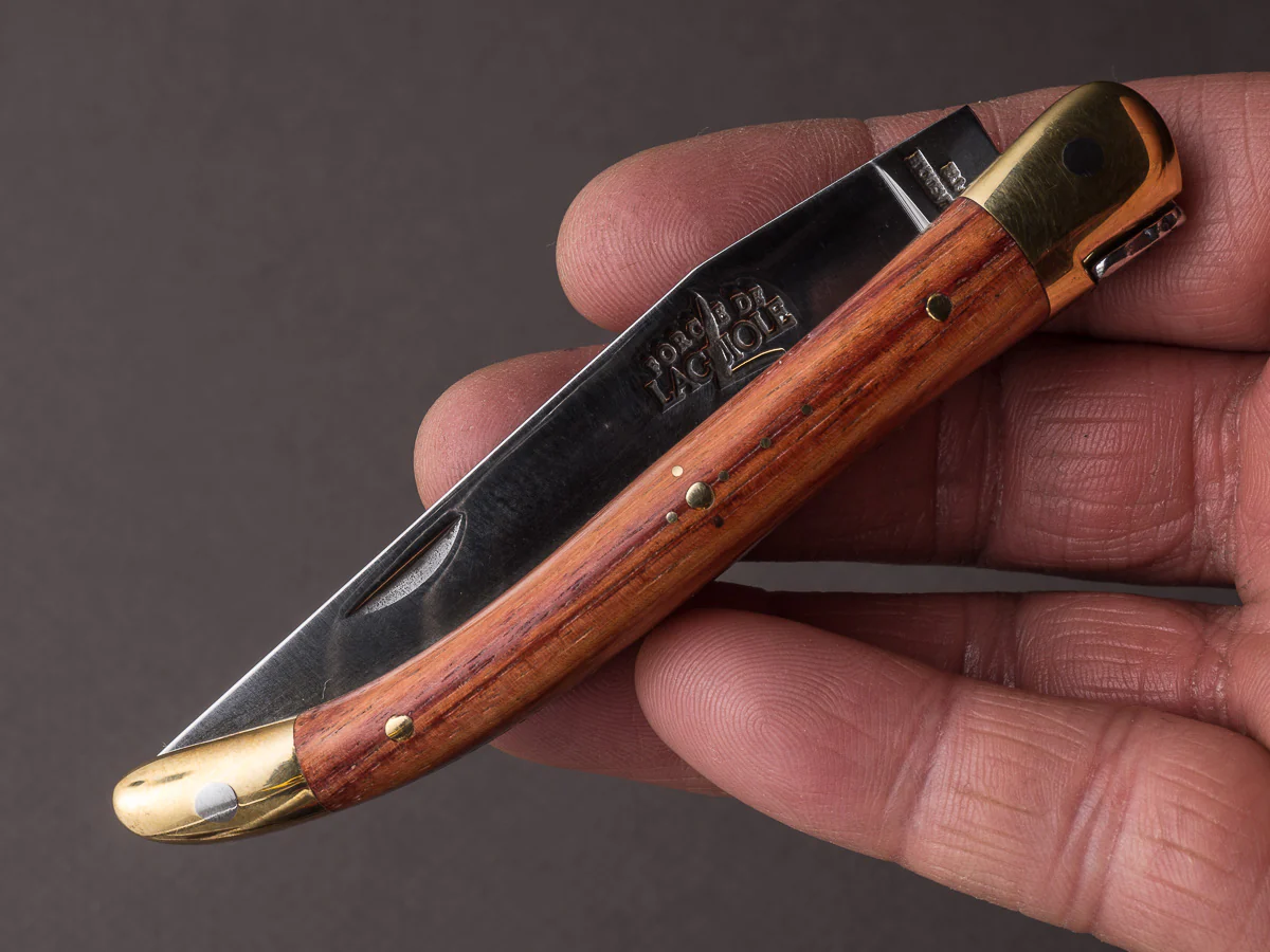 Forge de Laguiole - 90mm Folding Knife - Spring Lock - Rosewood & Brass Handle - Image 5