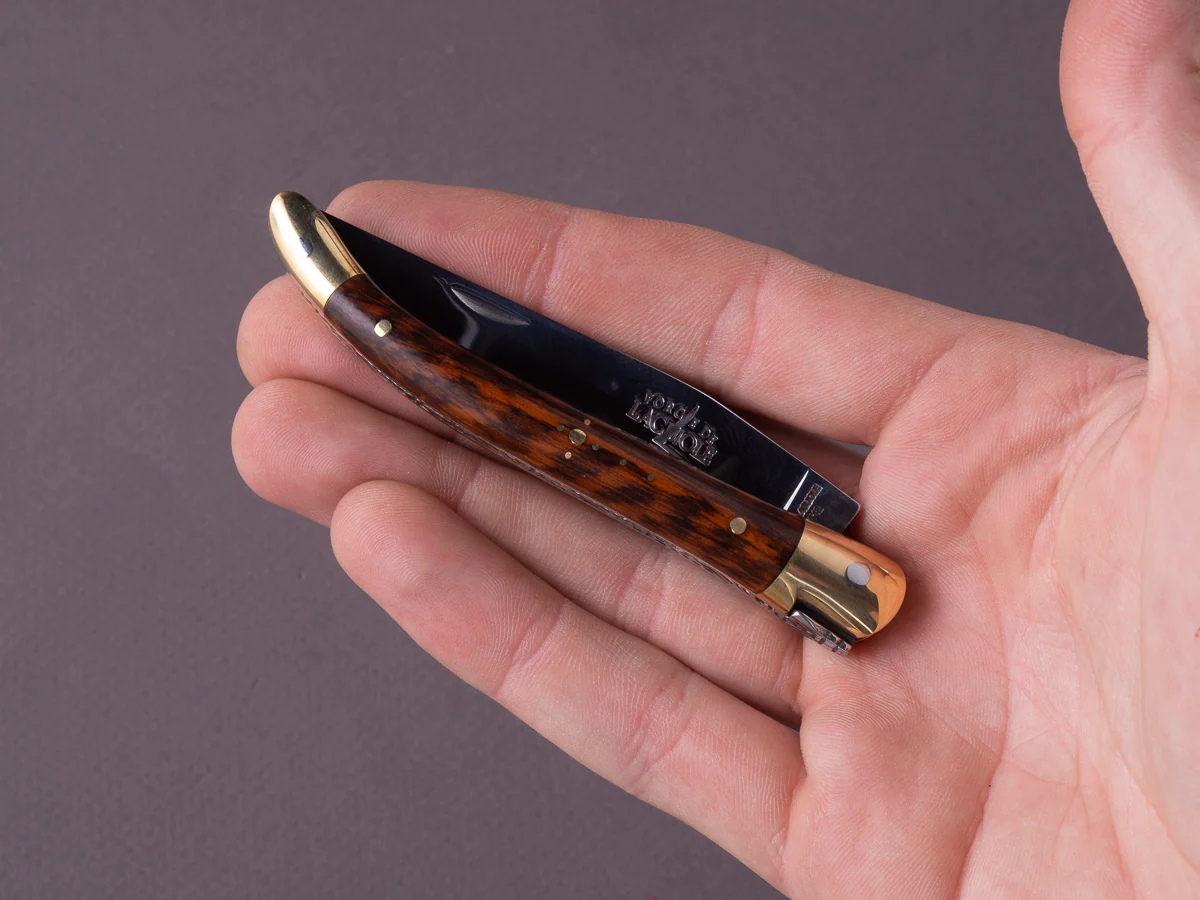 Forge de Laguiole - 90mm Folding Knife - Spring Lock - Snakewood & Brass Handle - Image 6
