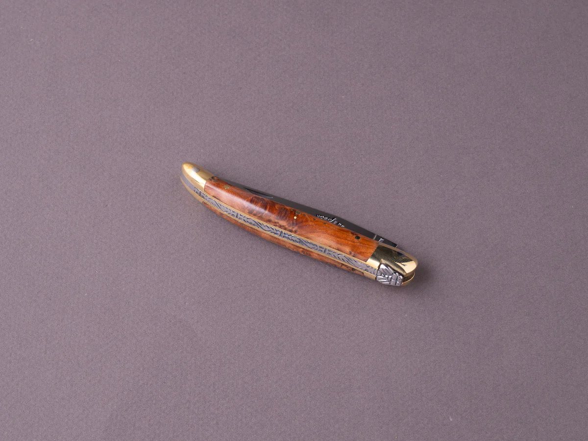 Forge de Laguiole - Folding Knife - Slip Joint - 90mm - Thuya & Brass Handle - Image 2