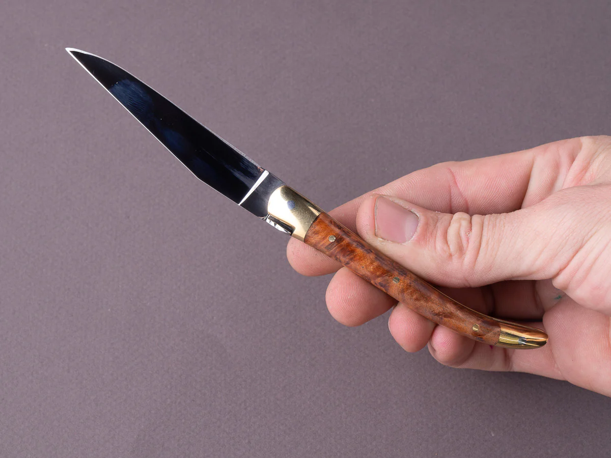 Forge de Laguiole - Folding Knife - Slip Joint - 90mm - Thuya & Brass Handle - Image 5