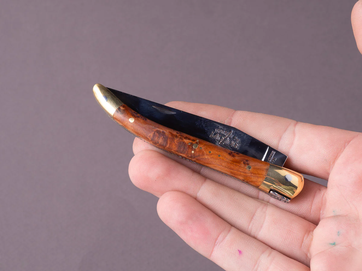 Forge de Laguiole - Folding Knife - Slip Joint - 90mm - Thuya & Brass Handle - Image 7